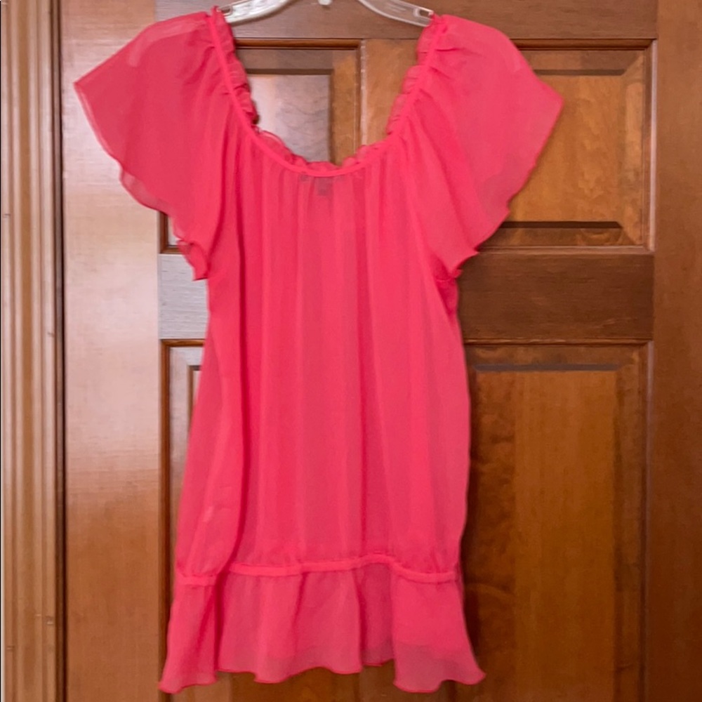Express melon sheer top.
